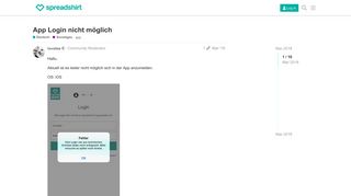 
                            5. App Login nicht möglich - Sonstiges - Forum - Spreadshirt