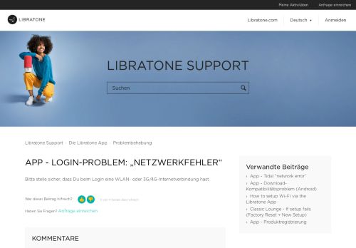
                            6. App - Login-Problem: „Netzwerkfehler“ – Libratone Support