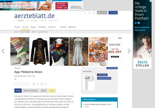 
                            10. App: Pädiatrie-News - Deutsches Ärzteblatt