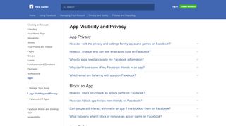 
                            2. App Privacy Settings & Your Info | Facebook Help Center | Facebook