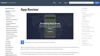 
                            2. App Review - App Development - Facebook for Developers