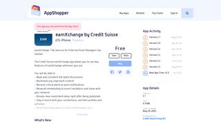 
                            8. App Shopper: eamXchange by Credit Suisse (Finance)