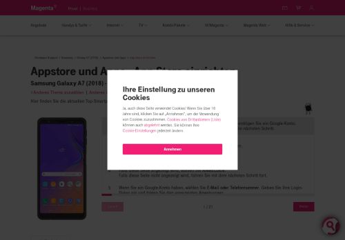 
                            5. App Store einrichten | Samsung | Galaxy A7 (2018) - T-Mobile