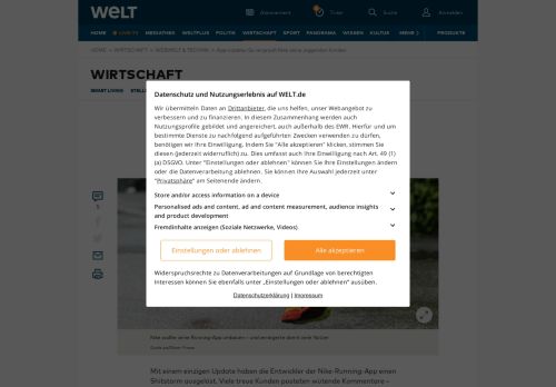 
                            9. App-Update: So vergrault Nike seine joggenden Kunden - WELT