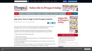 
                            3. App users: how to login to the Prospect website | Prospect Magazine