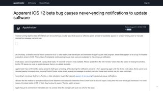 
                            4. Apparent iOS 12 beta bug causes never-ending notifications to ...