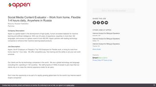 
                            9. Appen Social Media Content Evaluator – Work from home, Flexible 1 ...