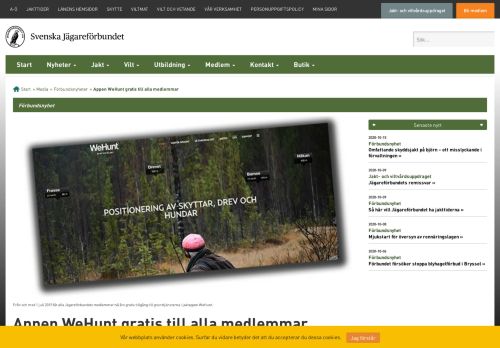 
                            8. Appen WeHunt gratis till alla medlemmar - Svenska Jägareförbundet