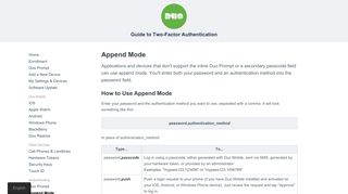 
                            9. Append Mode - Guide to Two-Factor Authentication · Duo Security