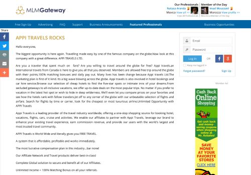 
                            10. APPI TRAVELS ROCKS | MLM Gateway