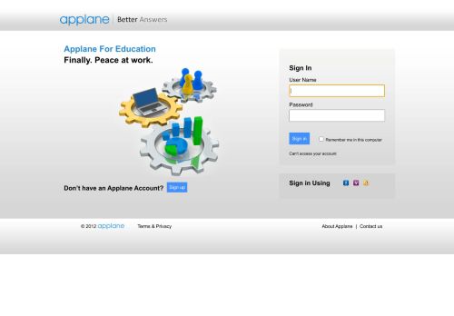 
                            2. Applane For Education- Login Page