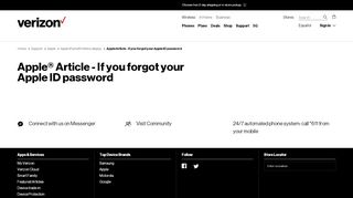 
                            13. Apple Article - If you forgot your Apple ID password | Verizon Wireless
