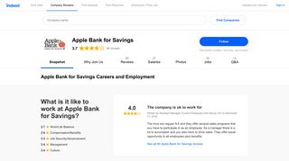
                            10. Apple Bank for Savings Careers and Employment | Indeed.com