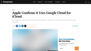 
                            10. Apple Confirms it Uses Google Cloud for iCloud - Entrepreneur