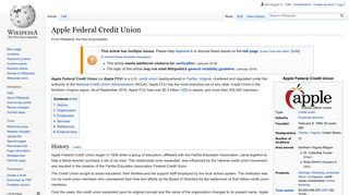
                            6. Apple Federal Credit Union - Wikipedia