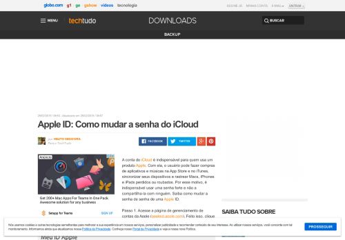 
                            7. Apple ID: Como mudar a senha do iCloud | Dicas e Tutoriais | TechTudo