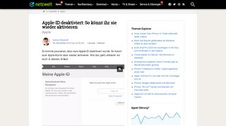 
                            9. Apple-ID deaktiviert: So könnt ihr sie wieder aktivieren - NETZWELT