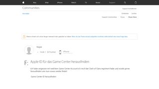 
                            3. Apple ID für das Game Center herausfinden - Apple Community