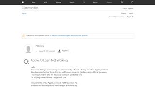 
                            2. Apple ID Login Not Working - Apple Community - Apple Discussions