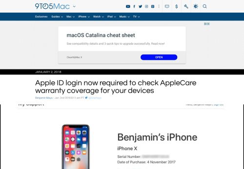 
                            5. Apple ID login now required to check AppleCare warranty coverage ...