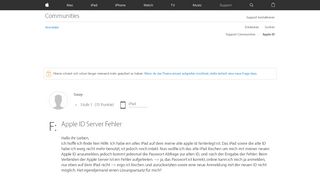 
                            4. Apple ID Server Fehler - Apple Community