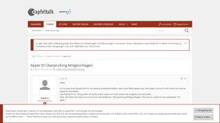 
                            4. Apple ID Überprüfung fehlgeschlagen | Apfeltalk