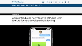 
                            11. Apple introduces new 'TestFlight Public Link' feature for app developer ...