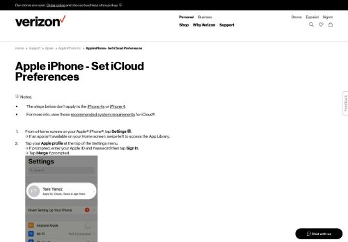 
                            12. Apple iPhone - iCloud Settings | Verizon Wireless