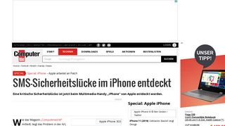 
                            12. Apple iPhone: Sicherheitslücke in SMS-Funktion - COMPUTER BILD