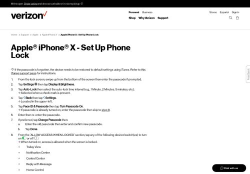 
                            11. Apple iPhone X - Phone Lock | Verizon Wireless