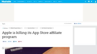 
                            8. Apple is killing its App Store affiliate program - Mashable