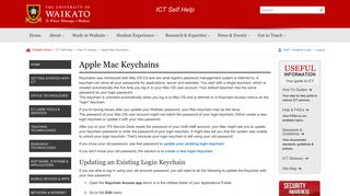 
                            11. Apple Mac Keychains - ICT Self Help : University of Waikato