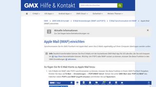 
                            2. Apple Mail (IMAP) einrichten - GMX Hilfe