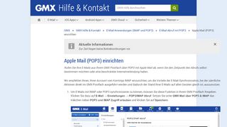 
                            3. Apple Mail (POP3) einrichten - GMX Hilfe