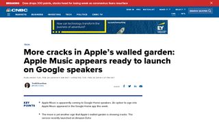 
                            6. Apple Music coming to Google Home speakers - CNBC.com