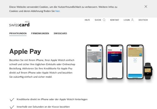 
                            9. Apple Pay - Mobiles Bezahlen – Swisscard AECS