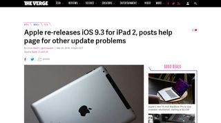 
                            13. Apple re-releases iOS 9.3 for iPad 2, posts help page for other update ...