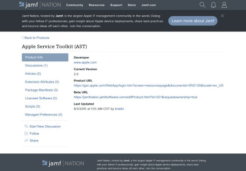 
                            8. Apple Service Toolkit (AST) | Jamf Nation