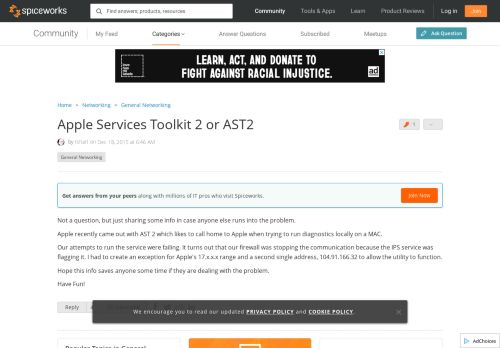 
                            3. Apple Services Toolkit 2 or AST2 - Networking - Spiceworks Community