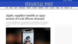 
                            12. Apple, suppliers tumble as signs mount of weak iPhone ...