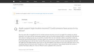 
                            4. Apple support login location incorrect? C… - Apple Community
