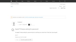 
                            8. Apple TV keeps asking for password - Apple Community - Apple ...