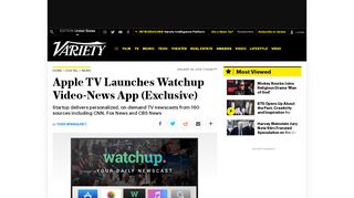 
                            12. Apple TV Launches Watchup Video-News App – Variety