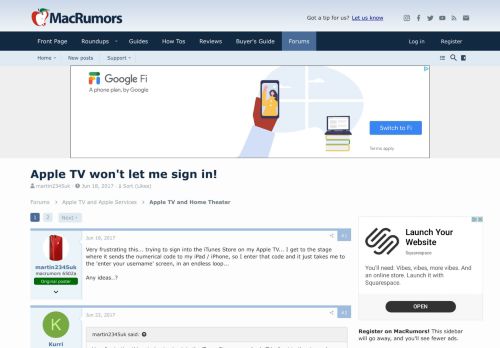
                            6. Apple TV won't let me sign in! | MacRumors Forums