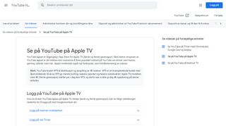 
                            1. Apple TV - YouTube Hjelp - Google Support
