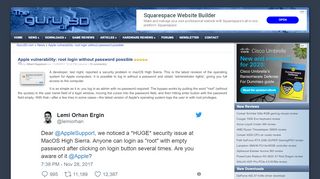 
                            9. Apple vulnerability: root login without password possible - Guru3D.com