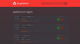 
                            6. appleid.com passwords - BugMeNot