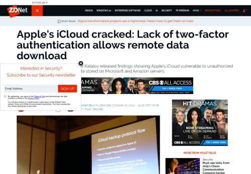 
                            10. Apple's iCloud cracked: Lack of two-factor authentication allows ...