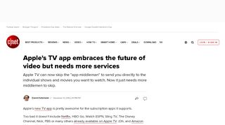 
                            13. Apple's new TV app: The ultimate streaming TV experience -- once it ...