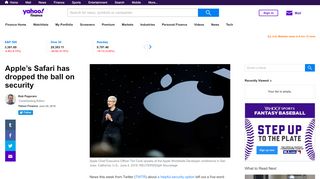 
                            12. Apple's Safari has security problems - Yahoo Finance